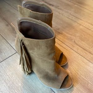 Dolce Vita Open Toe Fringe Bootie